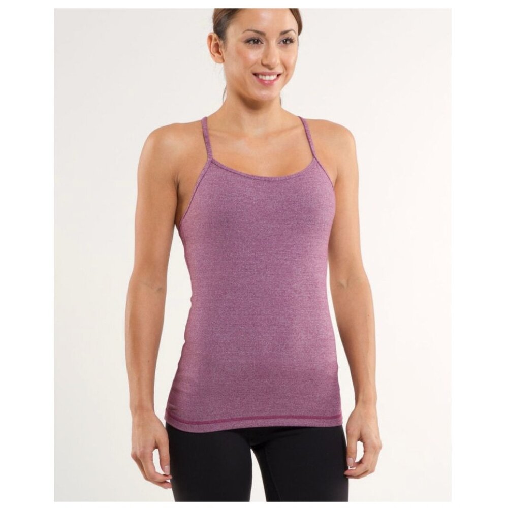 Lululemon Tank Top Womens 6 Purple Built In Bra Scoop Neck Camisole Athletic
